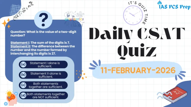 Daily CSAT Quiz (11 February 2026)