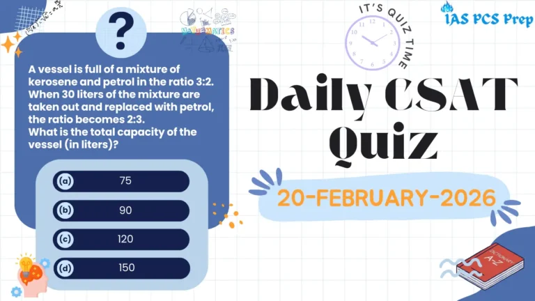 Daily CSAT Quiz (20 February 2026)