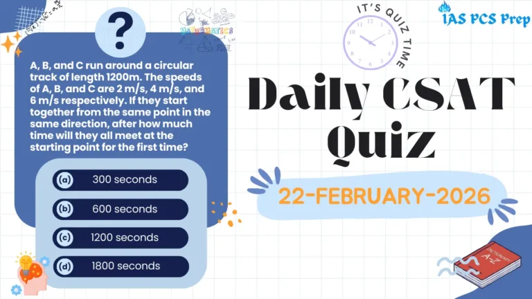 Daily CSAT Quiz (22 February 2026)