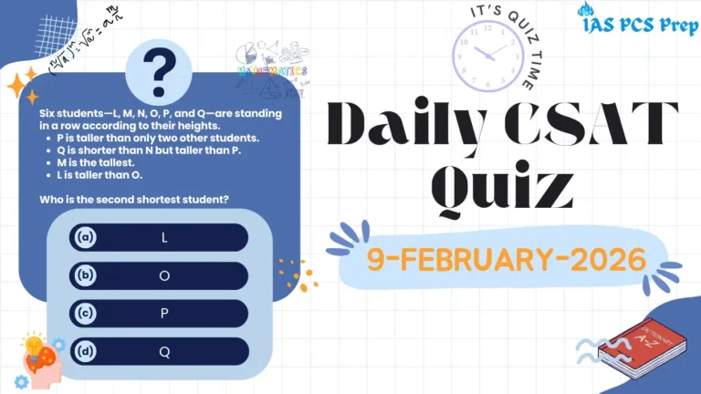 Daily CSAT Quiz (9 February 2026)