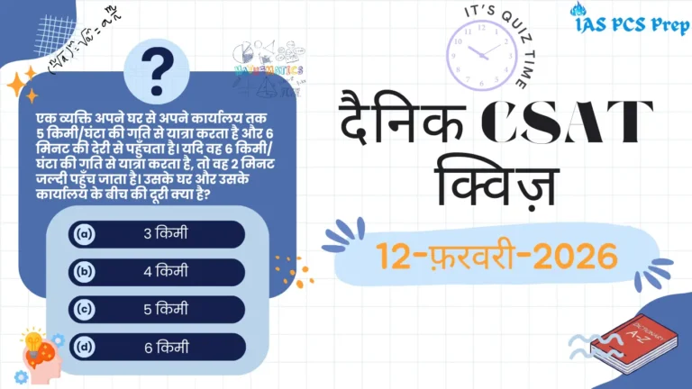 Dainik CSAT Quiz (12 February 2026)