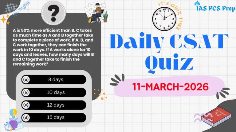 Daily CSAT Quiz (11 March 2026)