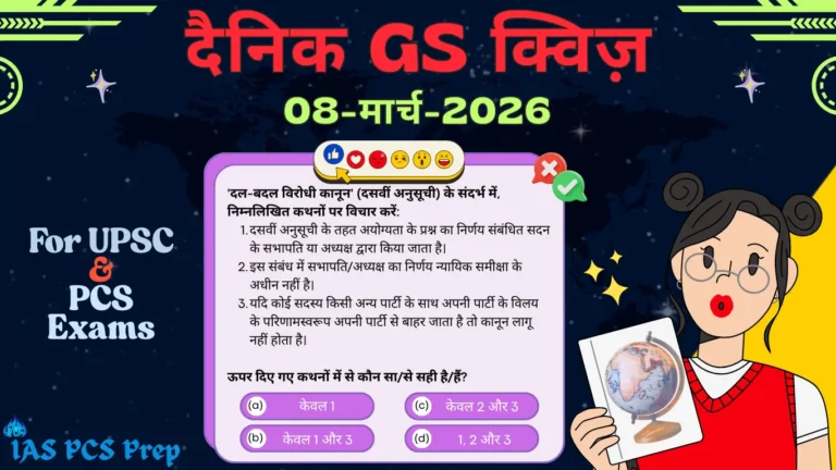 Dainik GS Quiz (8 March 2026)