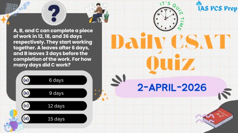 Daily CSAT Quiz (2 April 2026)