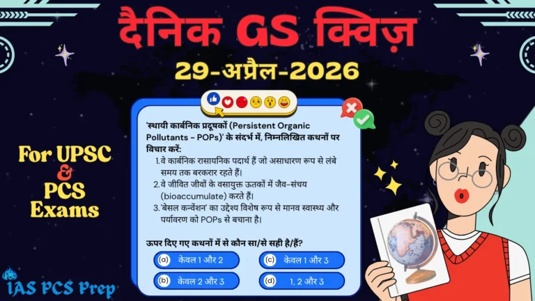 Dainik GS Quiz (29 April 2026)