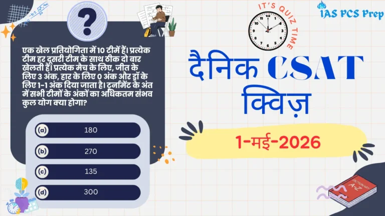 Dainik CSAT Quiz in Hindi (1 May 2026)