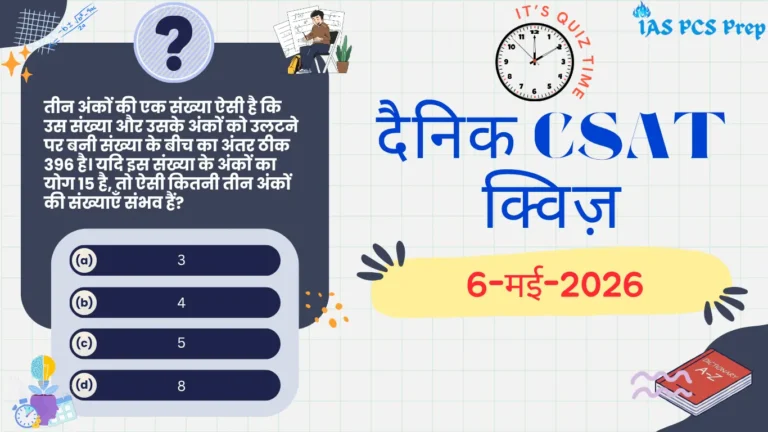 Dainik CSAT Quiz in Hindi (6 May 2026)