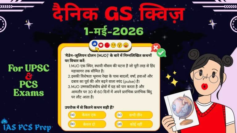 Dainik GS Quiz in Hindi (1 May 2026)
